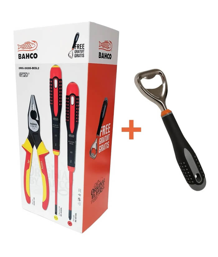 SET DESTORNILLADOR + ALICATE UNIVERSAL 1000V BAHCO (ORIG-2628S-BESL2)