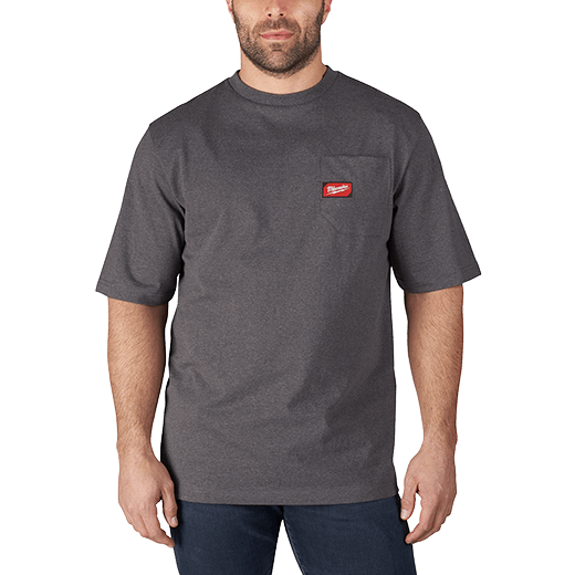 POLERA MANGA CORTA GRIS TALLA L MILWAUKEE (601G-L)