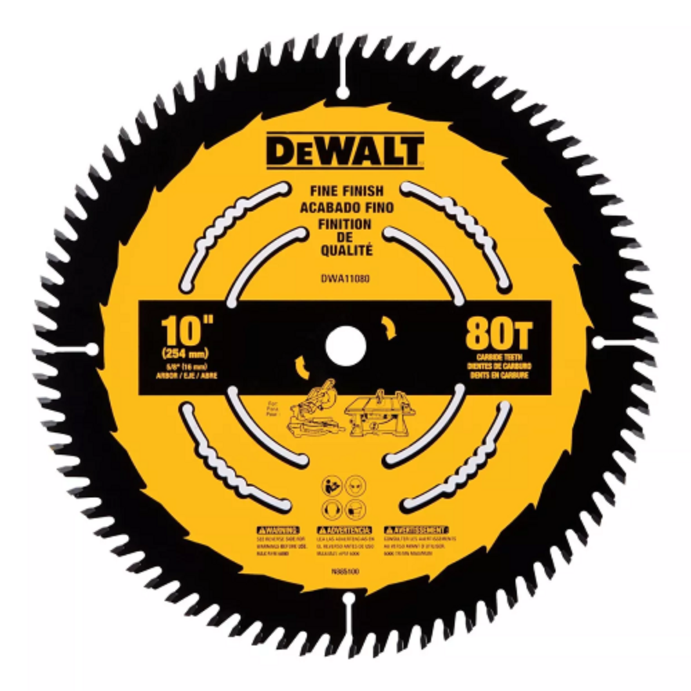 DISCO SIERRA 10" 80 DTES EJE 5/8 DEWALT (DWA11080)