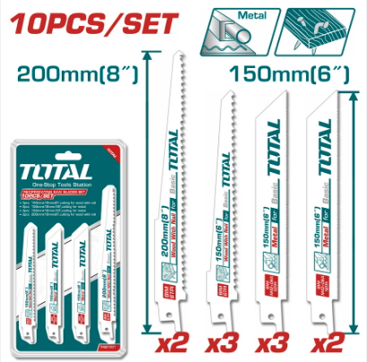 SET 10 HOJAS SIERRA SABLE METAL / MADERA TOTAL (TRSB1001)