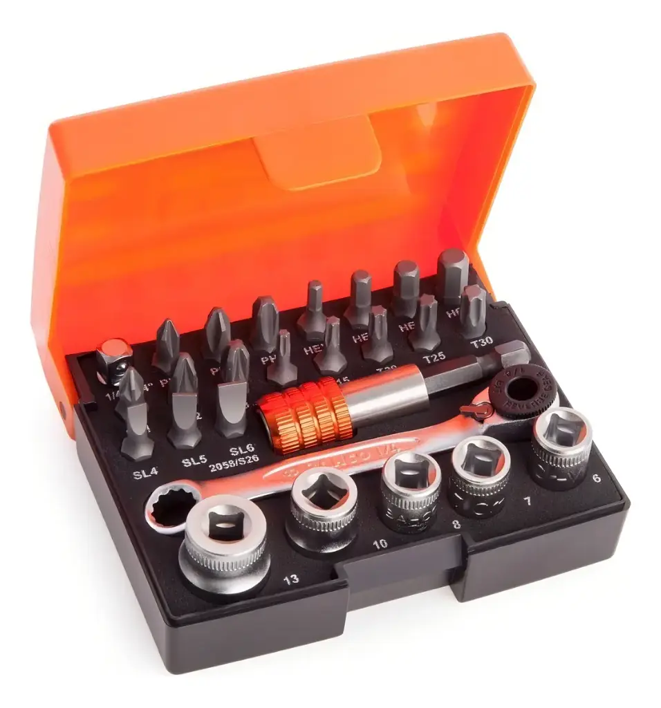 JUEGO PUNTAS Y DADOS 1/4 26 PZS BAHCO (2058/S26)