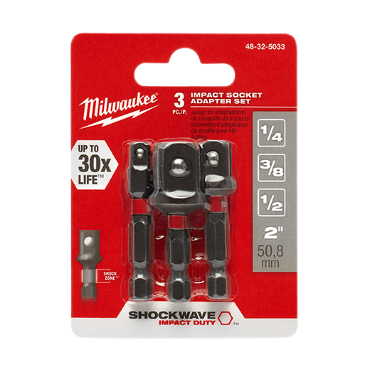 SET ADAPTADOR HEXAGONAL 3 PZS MILWAUKEE (48-32-5033)