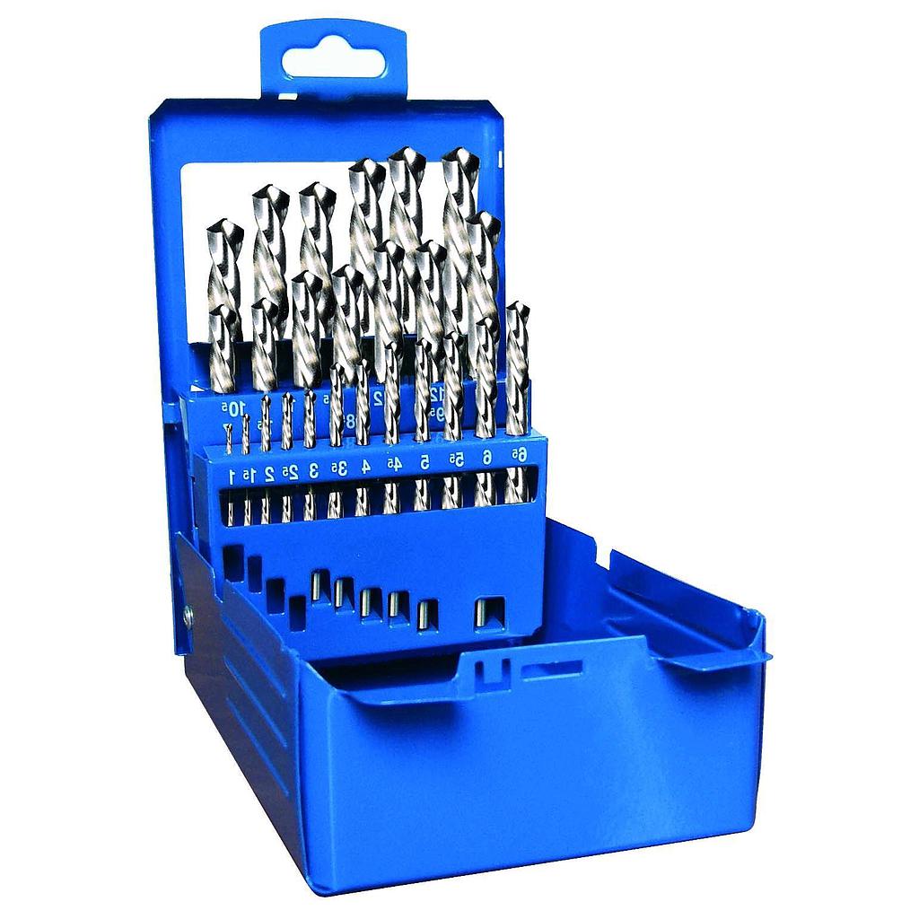 JUEGO DE BROCAS ACERO RAPIDO 1 A 13MM 25 PZAS ECEF