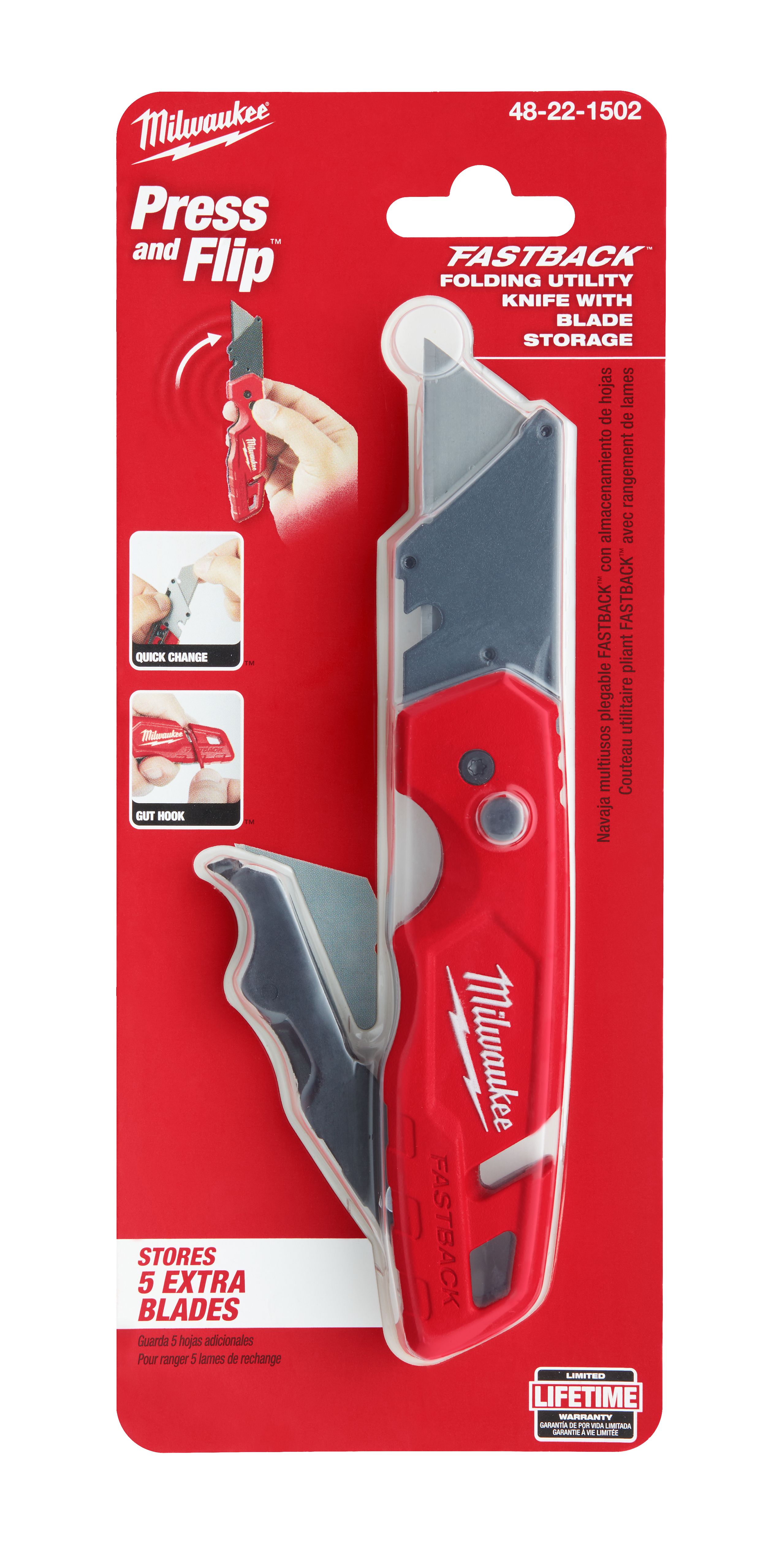 CUCHILLO FASTBACK PLEGABLE MILWAUKEE (48-22-1502)