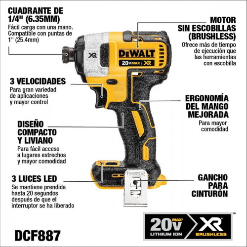 KIT TALADRO PERCUTOR + ATORNILLADOR IMPACTO 20V DEWALT (DCK223D2-B2)