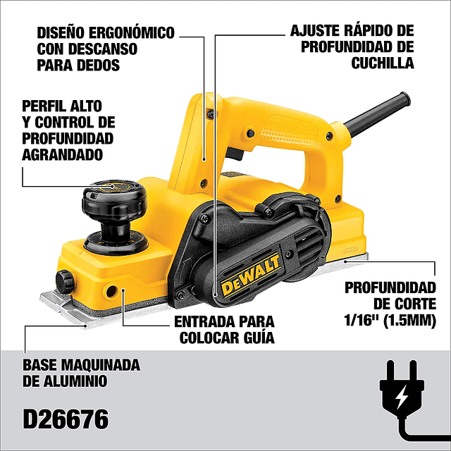 CEPILLO ELECTRICO 55OW DEWALT (D26676-B2)