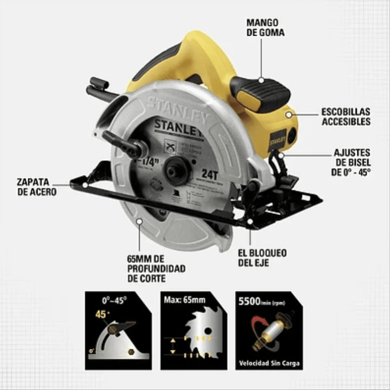 SIERRA CIRCULAR 7.1/4 1.600W STANLEY (SC16D2-B2C)**