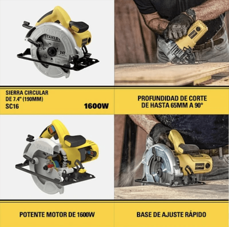 SIERRA CIRCULAR 7.1/4 1.600W STANLEY (SC16D2-B2C)**