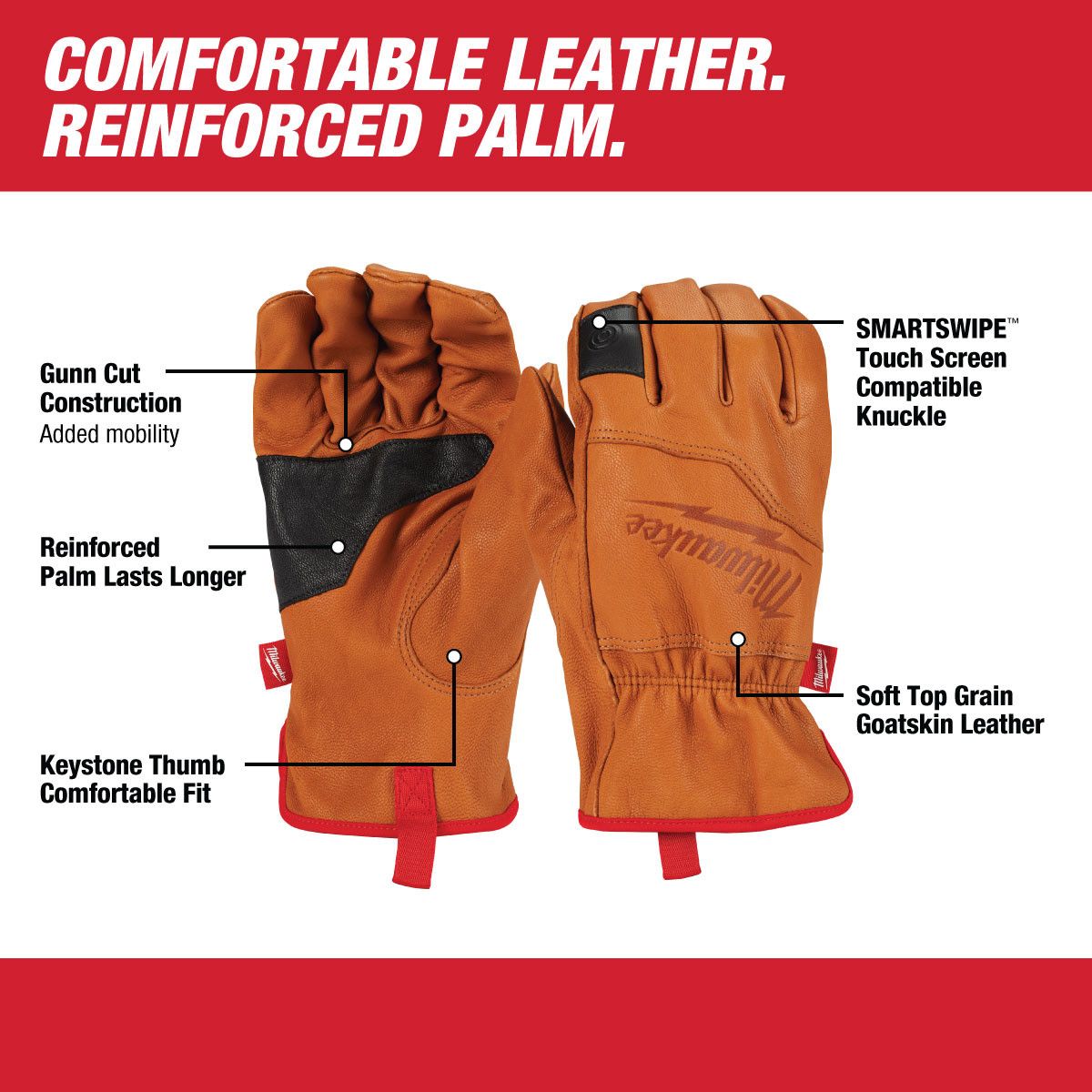 GUANTES DE PIEL DE CABRA L MILWAUKEE (48-73-0012)