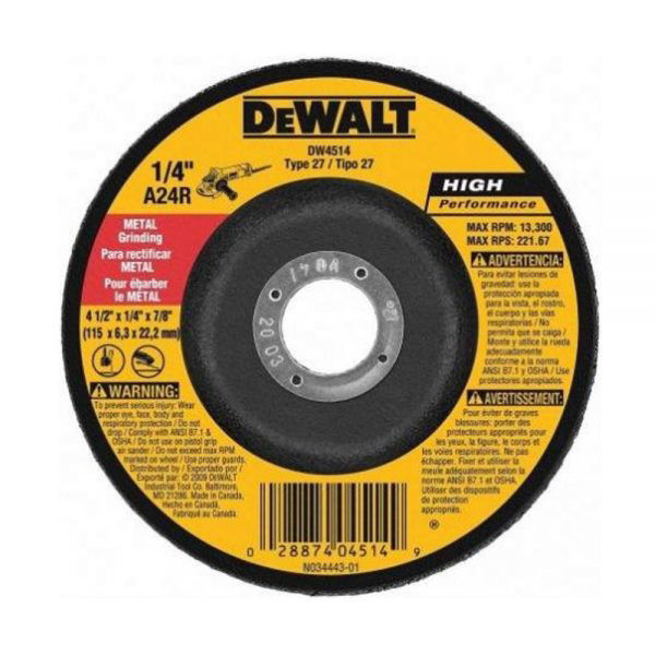 DISCO DESBASTE 4.1/2  DEWALT 
