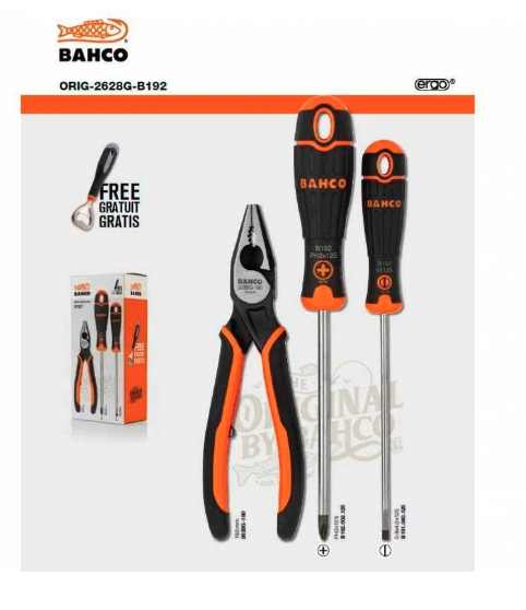 SET DESTORNILLADOR + ALICATE UNIVERSAL BAHCO (ORIG-2628G-B192)