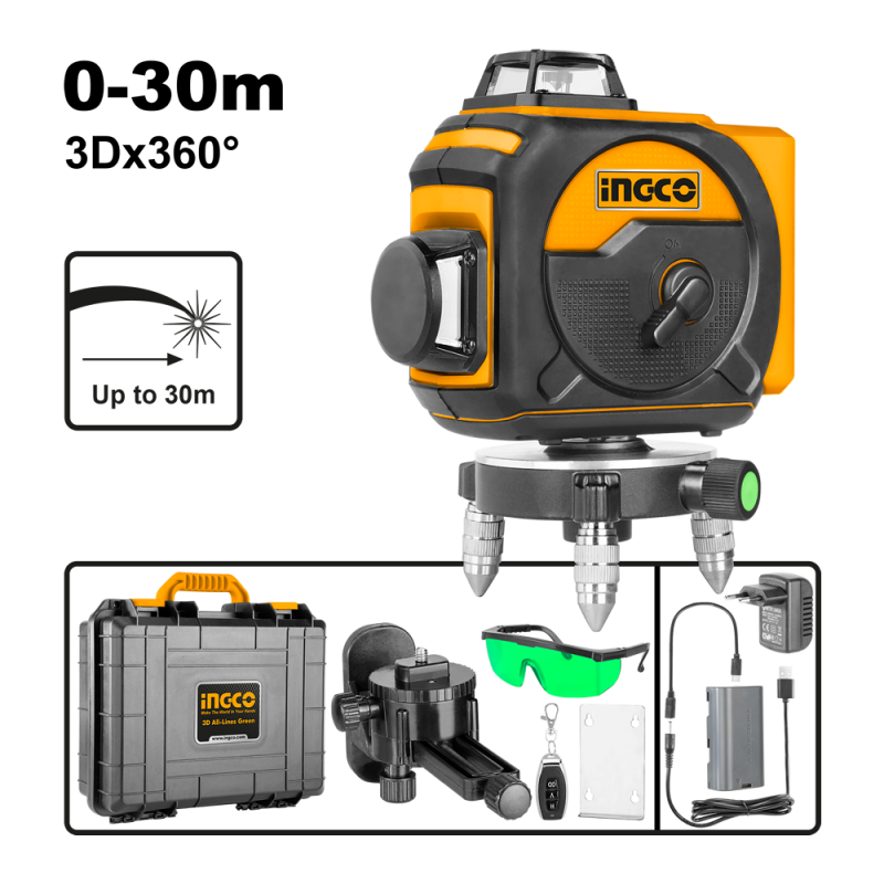 NIVEL LASER VERDE AUTONIVELANTE INGCO (HLL255267)