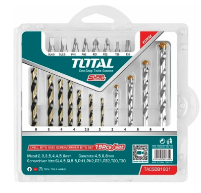 JUEGO DE BROCAS 19 PZS TOTAL (TACSDB1901)