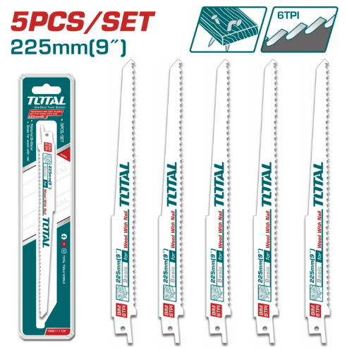 SET 5 HOJAS SIERRA SABLE P/MADERA TOTAL (TRSB1111DF)