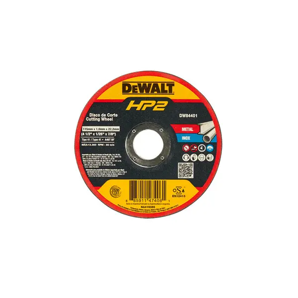 DISCO CORTE INOXIDABLE 4.1/2 DEWALT HP (DW84401)