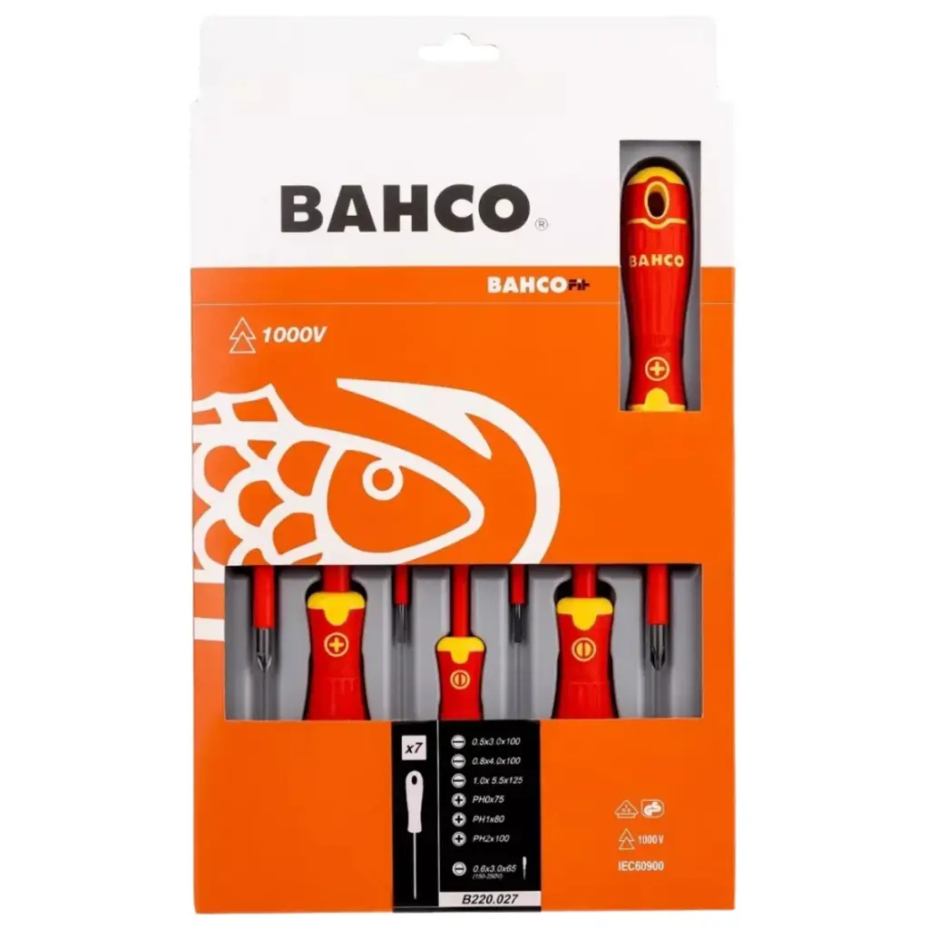 JUEGO DESTORNILLADOR 7 PZAS 1000V BAHCO (B220.027)
