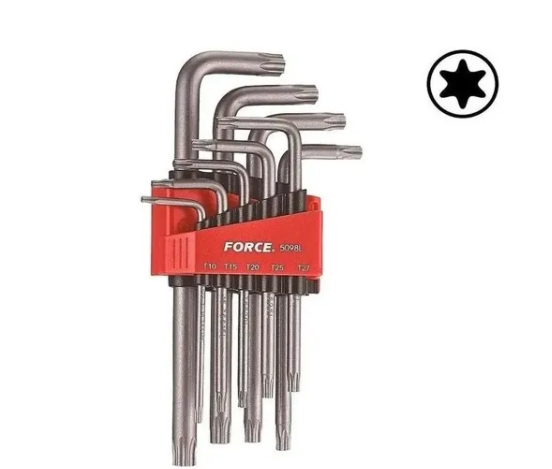 JUEGO LLAVES TORX T10 A T50 9 PZAS FORCE (5098L)
