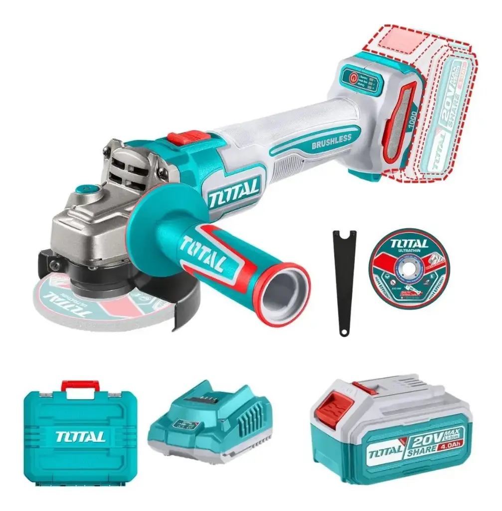 ESMERIL ANGULAR 4.1/2 20V 1 BAT 4,0Ah  TOTAL (TAGLI261521)