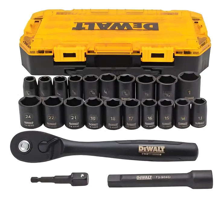 SET DE DADOS DE IMPACTO DE 1/2 Y 23 PZAS DEWALT (DWMT74739)