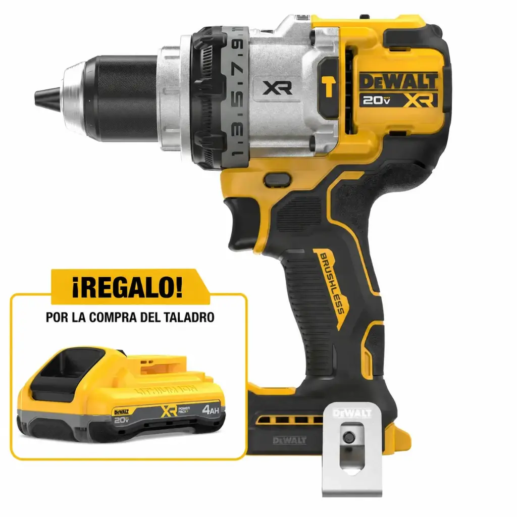 TALADRO PERCUTOR 20V MAX XR DEWALT +1 BAT 4,0Ah DEWALT (DCD1007B-BSTR26)