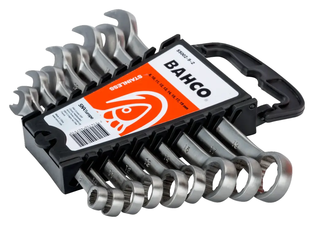 JUEGO LLAVES PUNTA CORONA INOXIDABLE 9 PZS BAHCO (SS002-9-2)