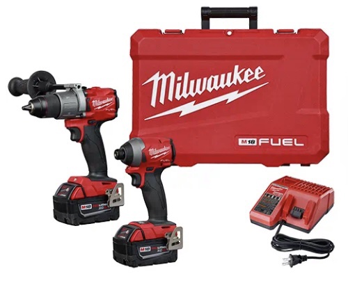KIT TALADRO PERCUTOR + ATORNILLADOR DE IMPACTO M18 FUEL MILWAUKEE (2997-259)