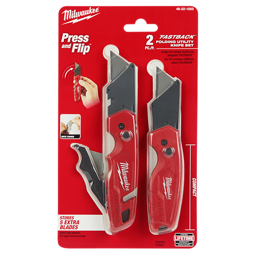 SET 2 CUCHILLAS PLEGABLES MILWAUKEE (48-22-1503)