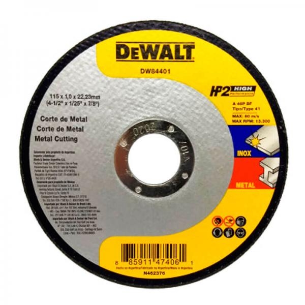 DISCO CORTE INOXIDABLE 4.1/2 DEWALT (DW84401)