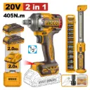 LLAVE IMPACTO 1/2 20V 405 Nm+ LINTERNA+ DADOS INGCO (COSLI23056)