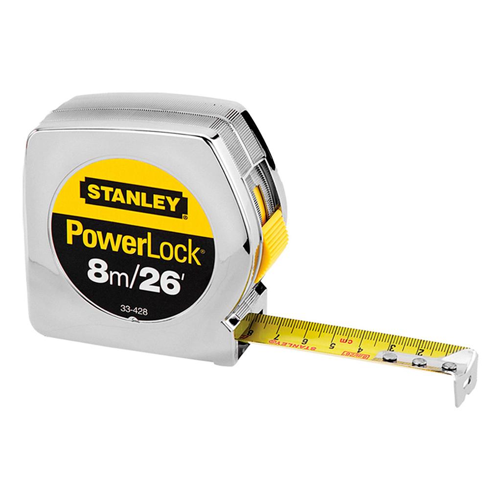 HUINCHA DE MEDIR POWERLOCK 8 MTS STANLEY (33-428HT)